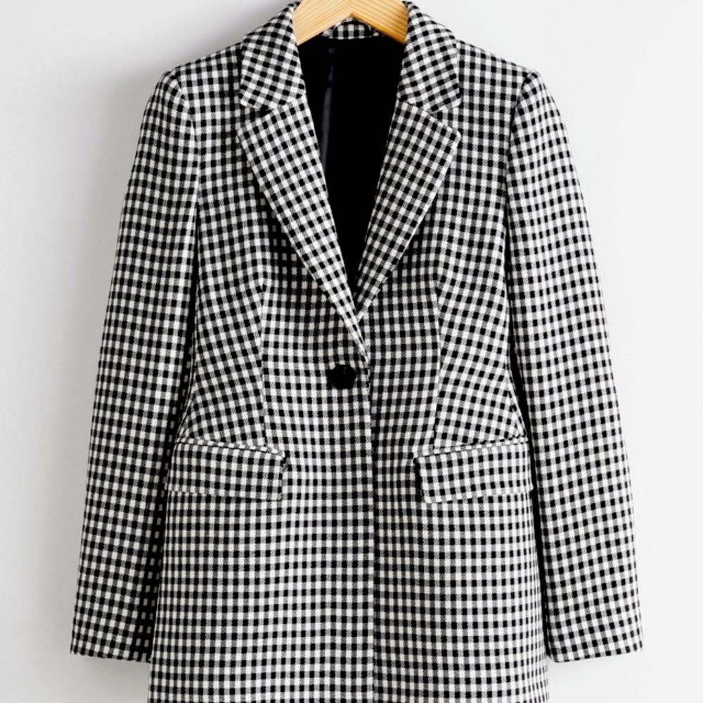 And other stories black and white wool blazer